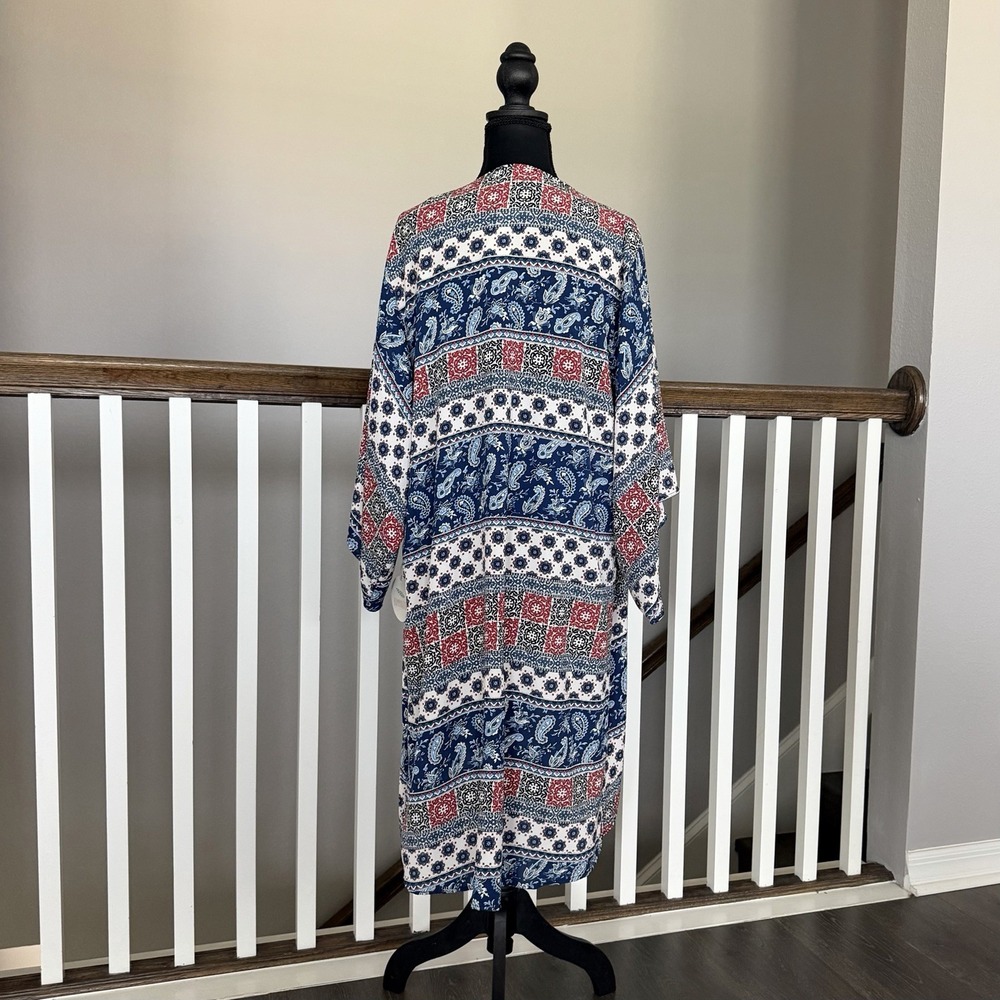 Hummingbird Stitch Fix NWT Kimono Open Cardigan Medium Boho Beach Resort - Picture 4 of 12